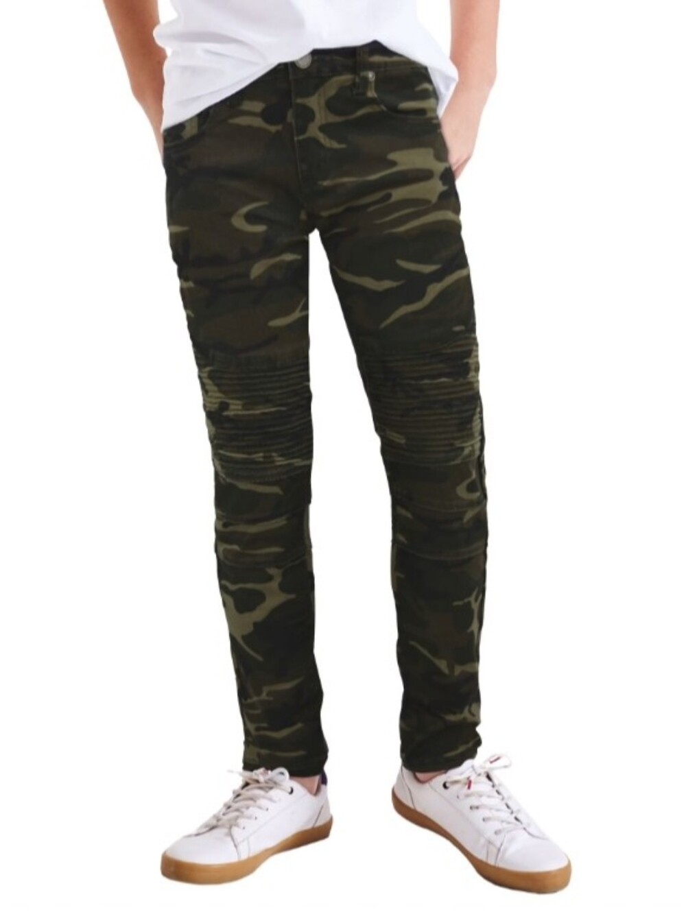 XRay Boy Moto Olive Camo Jeans Pants